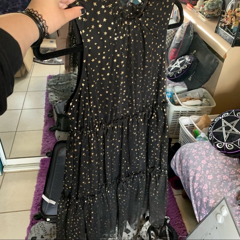 Popsugar from Kohl’s Gold Star Black  Mesh Dress